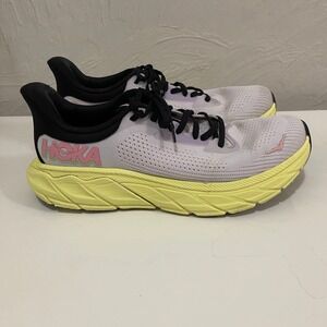 Hoka Arahi 7 Womens Running Shoes Lilac Yellow Black Stability Sneakers